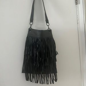 Black fringe bag - I got it from a boutique in Miami so cute